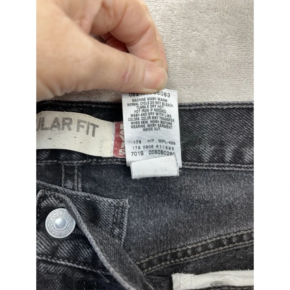 Vintage Levis 505 Jeans Mens 36x30 Black Straight Regular Fit Y2K